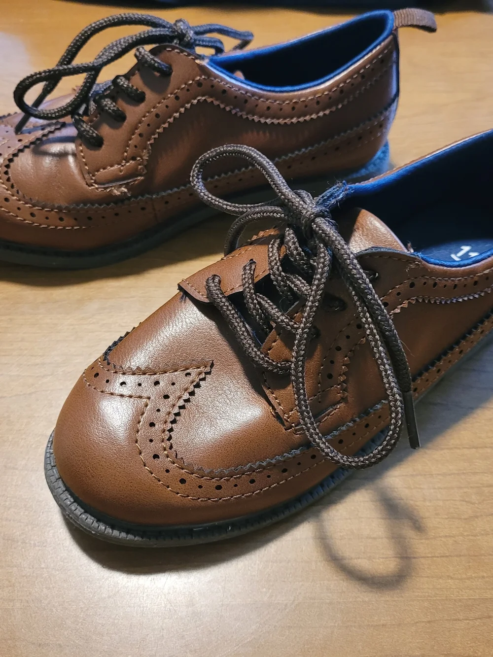 Carter's Brown Brogue-Style Kids Dress Shoes